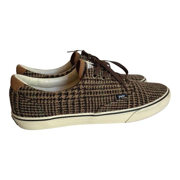 POLO RALPH LAUREN Keaton Harris Tweed Sneaker In Glen Plaid Size 14 - Picture 2 of 16